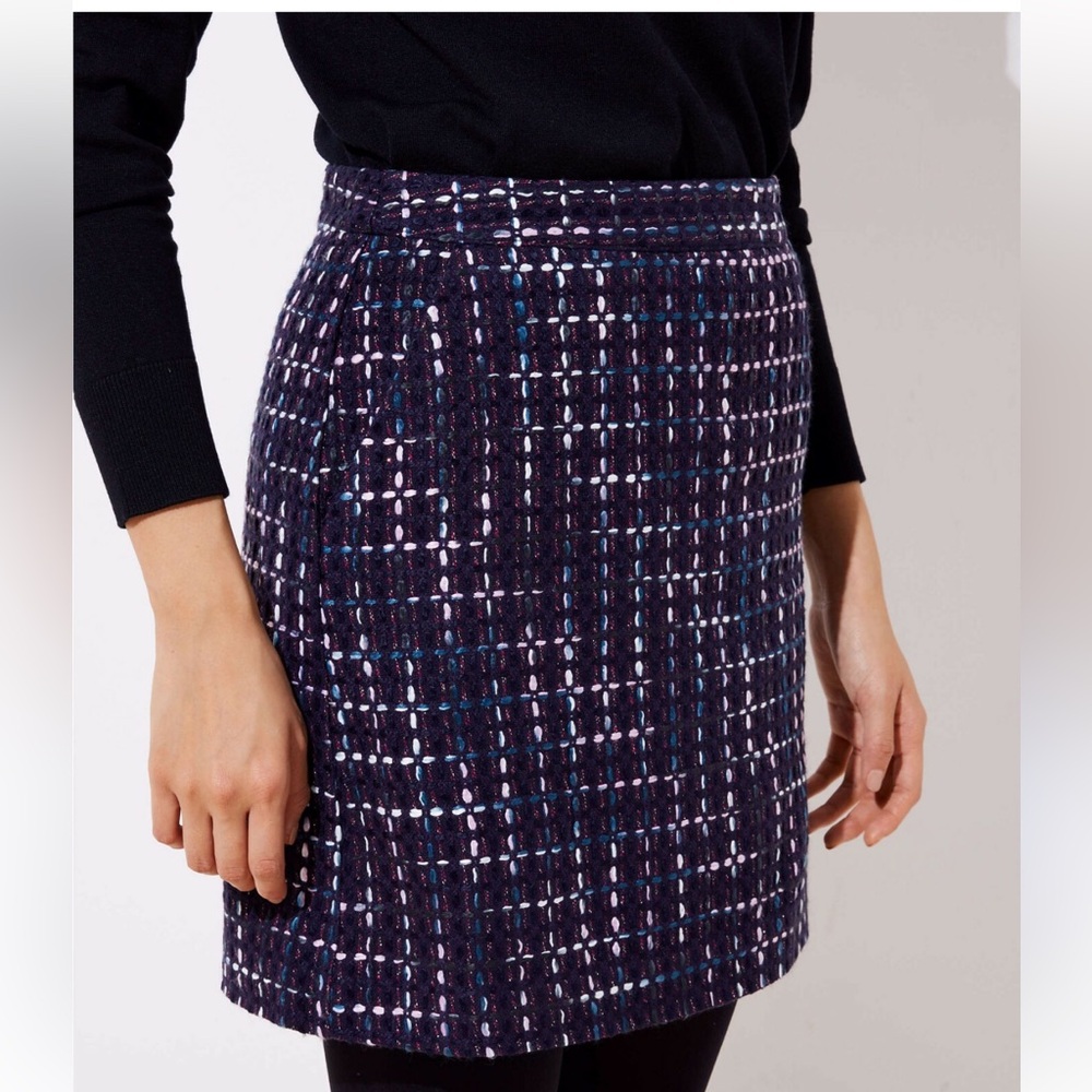 LOFT Tweed pocket Mini in black blue and purple- worn a few times